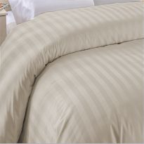 Cearsaf de pilota 2 persoane king size Damasc Bumbac 100% tip Hotel cu dunga 1 cm, 200x230 cm, Bej Cappuccino